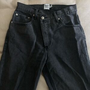 Princess Polly Black Straight Jeans Classic Rigid Denim